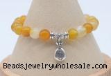 CGB7841 8mm yellow banded agate bead with luckly charm bracelets