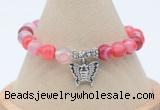 CGB7842 8mm red banded agate bead with luckly charm bracelets