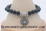 CGB7846 8mm black onyx bead with luckly charm bracelets