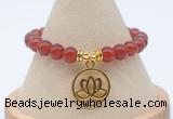 CGB7847 8mm red agate bead with luckly charm bracelets