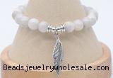 CGB7855 8mm white crazy lace agate bead with luckly charm bracelets