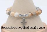 CGB7856 8mm yellow crazy lace agate bead with luckly charm bracelets