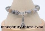 CGB7858 8mm silver needle agate bead with luckly charm bracelets