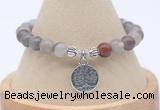 CGB7859 8mm Botswana agate bead with luckly charm bracelets