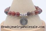 CGB7864 8mm Portuguese agate bead with luckly charm bracelets