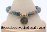 CGB7865 8mm Indian agate bead with luckly charm bracelets