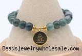 CGB7866 8mm moss agate bead with luckly charm bracelets