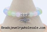 CGB7873 8mm colorful candy jade bead with luckly charm bracelets