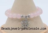 CGB7886 8mm rose quartz bead with luckly charm bracelets