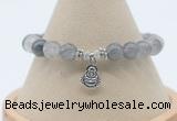 CGB7893 8mm cloudy quartz bead with luckly charm bracelets