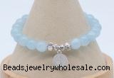 CGB7901 8mm aquamarine gemstone bead with luckly charm bracelets