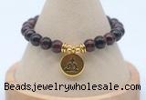 CGB7919 8mm red tiger eye bead with luckly charm bracelets