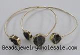 CGB797 12mm - 14mm coin druzy agate gemstone bangles wholesale