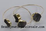 CGB798 18mm - 20mm coin druzy agate gemstone bangles wholesale