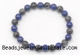 CGB8034 8mm lapis lazuli & black labradorite beaded stretchy bracelets