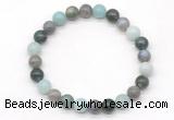 CGB8040 8mm amazonite, moss agate & labradorite beaded stretchy bracelets