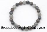 CGB8041 8mm labradorite, rainbow & black labradorite beaded stretchy bracelets