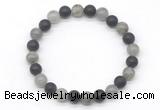 CGB8053 8mm labradorite & matte black agate beaded stretchy bracelets