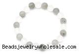 CGB8087 8mm matte white crystal & labradorite beaded stretchy bracelets