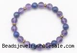 CGB8103 8mm amethyst, lapis lazuli & hematite power beads bracelet