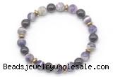 CGB8104 8mm dogtooth amethyst, garnet & hematite power beads bracelet