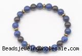 CGB8107 8mm lapis lazuli, garnet & hematite power beads bracelet