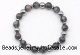 CGB8115 8mm grey opal & hematite power beads bracelet