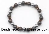 CGB8117 8mm bronzite & hematite power beads bracelet