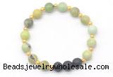 CGB8177 8mm Australia chrysoprase & black lava beaded stretchy bracelets