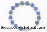 CGB8210 8mm matte lapis lazuli & white lava beaded stretchy bracelets