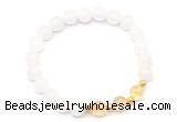 CGB8224 8mm white jade & citrine beaded stretchy bracelets