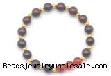 CGB8238 8mm brecciated jasper & red agate beaded stretchy bracelets