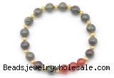 CGB8239 8mm dragon blood jasper & red agate beaded stretchy bracelets