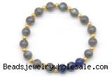 CGB8254 8mm gradr AA labradorite & lapis lazuli beaded stretchy bracelets