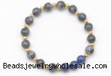 CGB8257 8mm black labradorite & lapis lazuli beaded stretchy bracelets