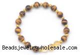 CGB8258 8mm grade AA yellow tiger eye & citrine beaded stretchy bracelets