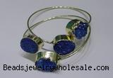 CGB830 13*18mm - 15*20mm oval druzy agate gemstone bangles