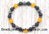 CGB8333 8mm candy jade, black onyx & hematite energy bracelet