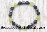 CGB8337 8mm candy jade, black onyx & hematite energy bracelet