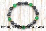 CGB8338 8mm candy jade, black onyx & hematite energy bracelet