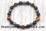 CGB8361 8mm yellow tiger eye, black onyx & hematite energy bracelet