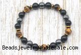 CGB8362 8mm grade AA yellow tiger eye, black onyx & hematite energy bracelet