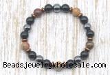 CGB8373 8mm picasso jasper, black onyx & hematite energy bracelet