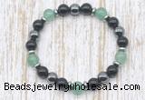 CGB8384 8mm green aventurine, black onyx & hematite energy bracelet