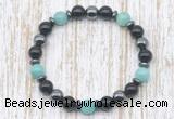 CGB8385 8mm amazonite, black onyx & hematite energy bracelet