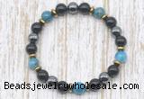 CGB8386 8mm apatite, black onyx & hematite energy bracelet