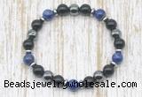 CGB8387 8mm lapis lazuli, black onyx & hematite energy bracelet