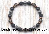 CGB8401 8mm smoky quartz, black onyx & hematite energy bracelet