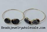 CGB841 15*20mm - 18*25mm freeform druzy agate gemstone bangles