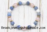 CGB8432 8mm matte lapis lazuli, white howlite, rose quartz & hematite power beads bracelet